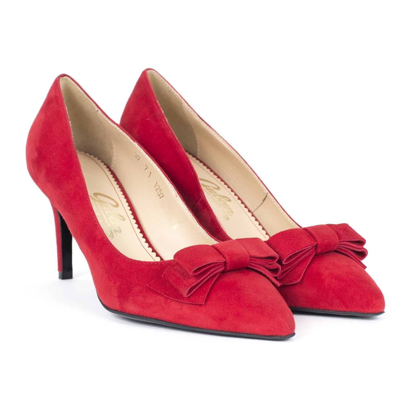 Pantofi dama Guban 1257 piele velur rosu