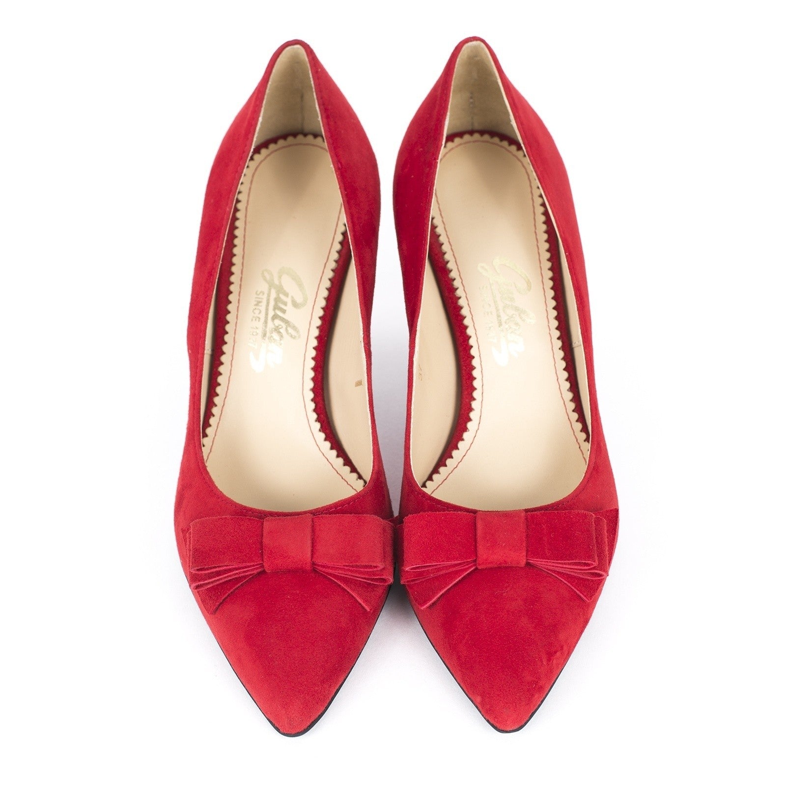 Pantofi dama Guban 1257 piele velur rosu