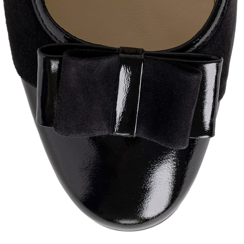 Pantofi dama Guban model 3515 velur negru/naplac negru