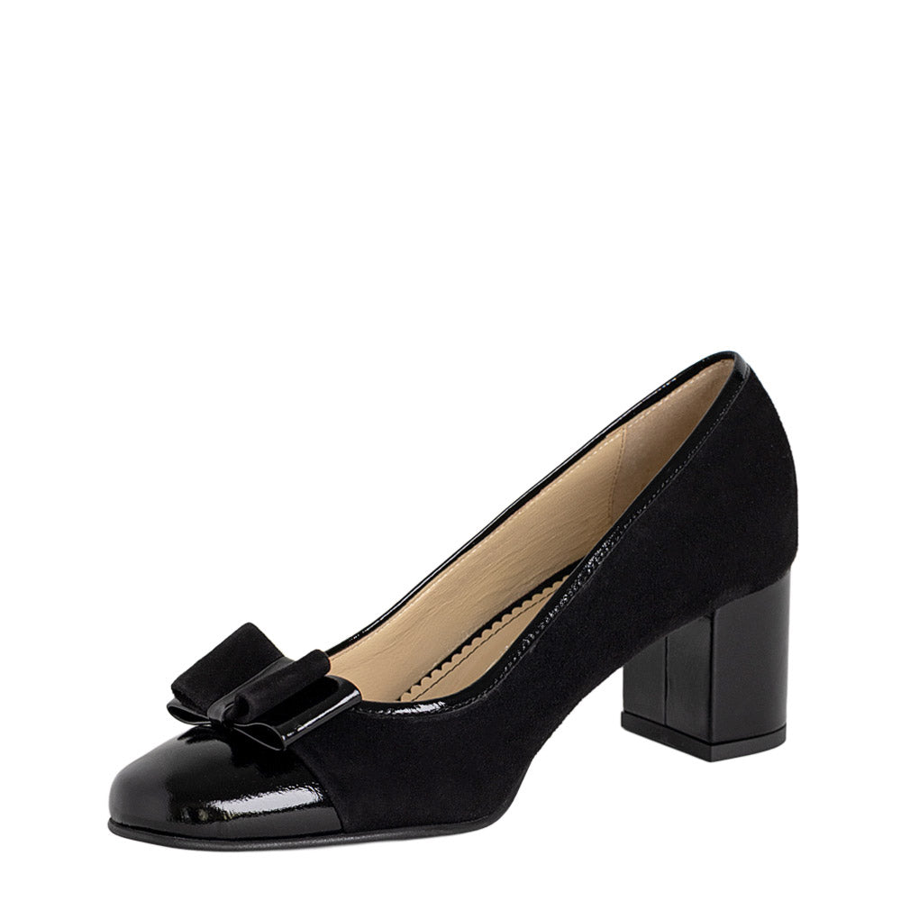 Pantofi dama Guban model 3515 velur negru/naplac negru