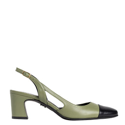 Pantofi 3639/C Nappa Kaki & Negru