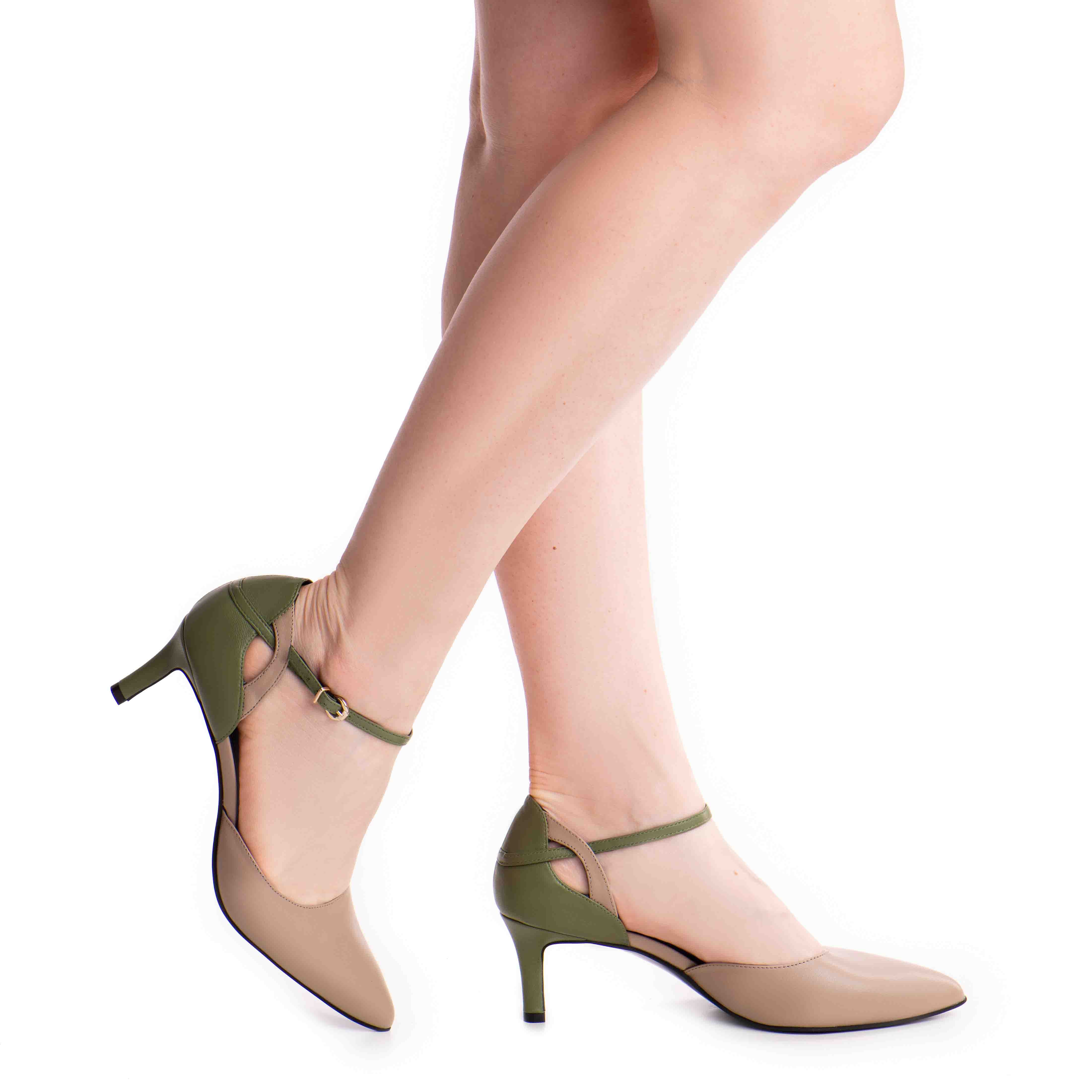 Pantofi dama Guban model 3661 nappa vision - nappa kaki