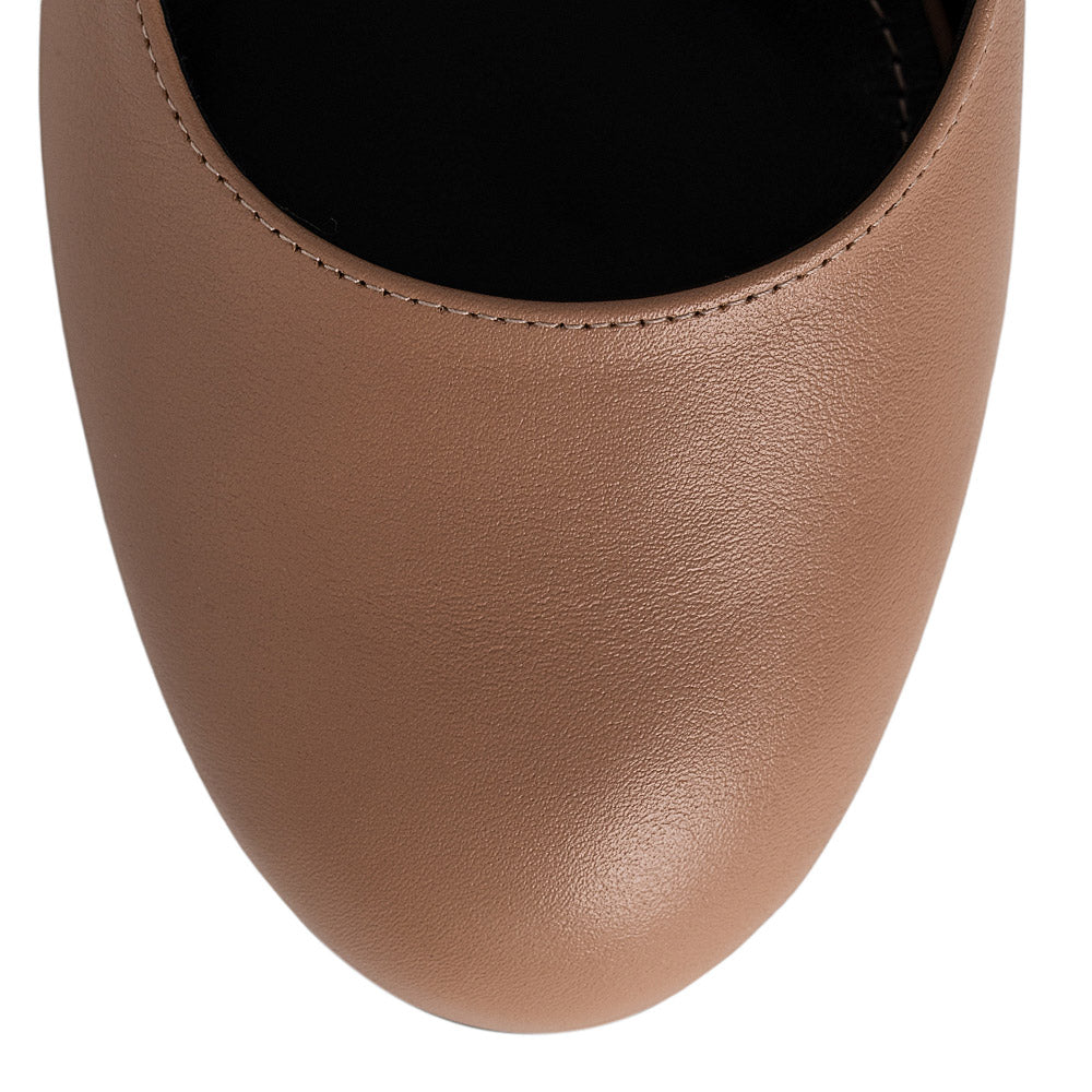 Pantofi dama Guban model 3673 piele nappa mocha mouse