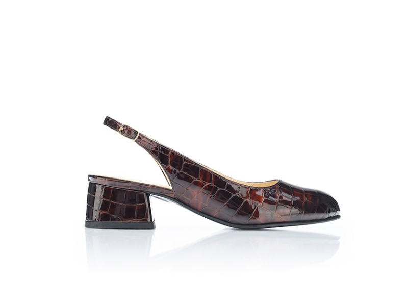 Pantofi 3673 Lac Croco Maro