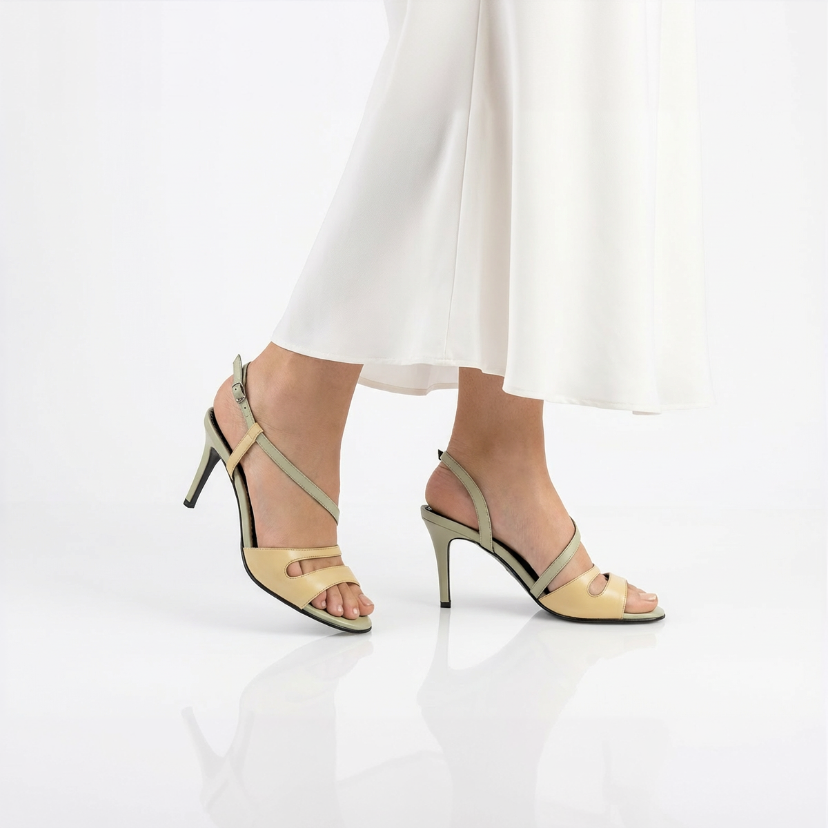 Sandale 3684 Nappa Galben & Eucalipt