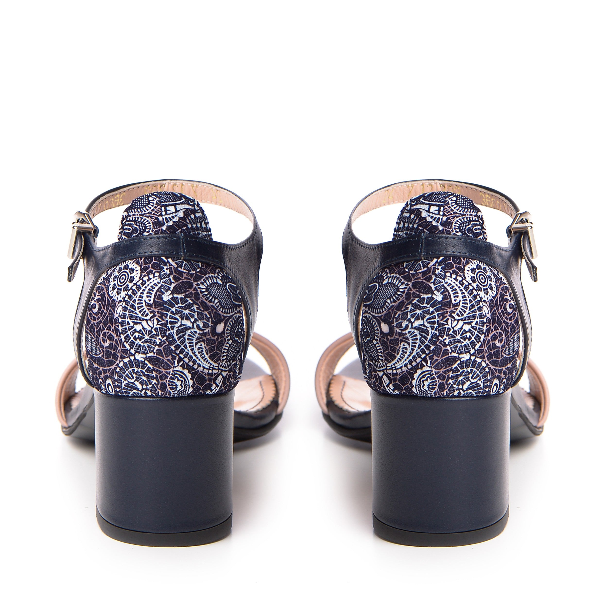 Sandale dama Guban model 3602 nappa bleumarin/roz