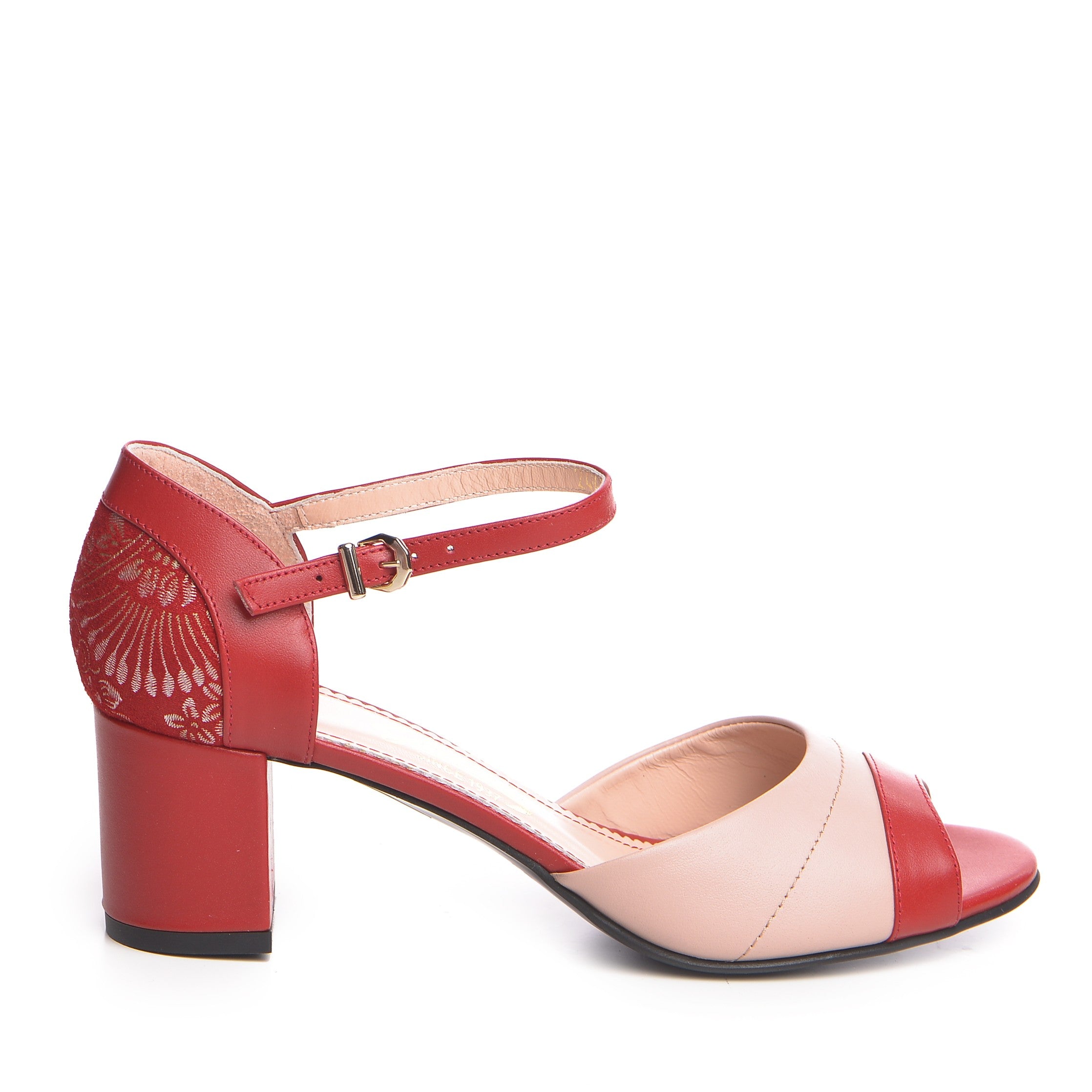 Sandale dama Guban model 3601 nappa rosu/roz