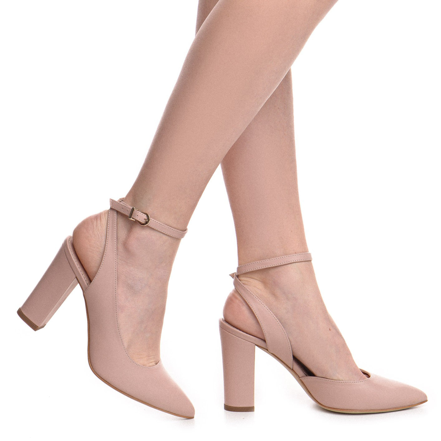 Pantofi dama Guban model 1387 nappa roz pudra