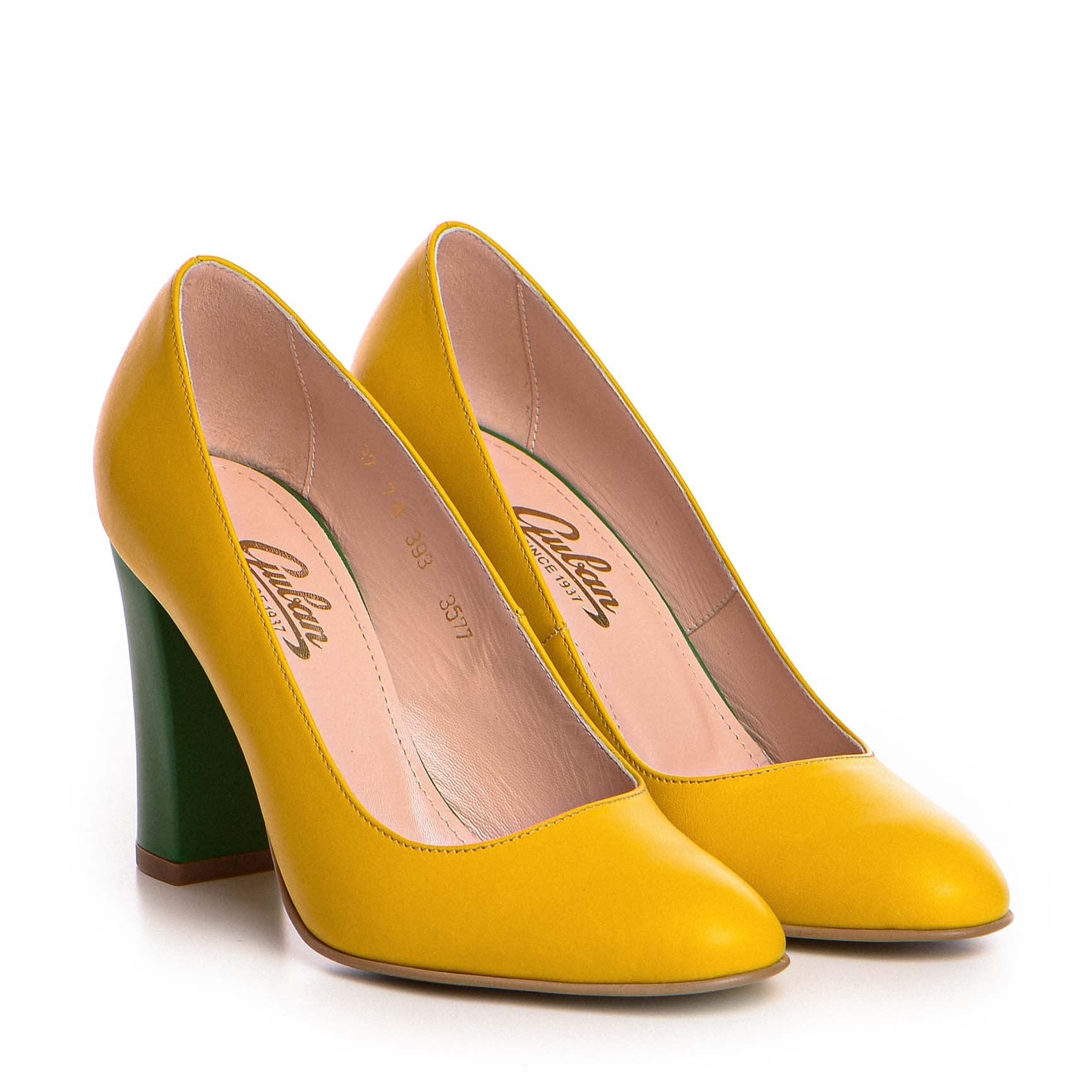 Pantofi dama Guban model 3577 piele nappa galben