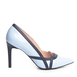 Pantofi dama Guban model 1394 piele lac sky - nappa bleumarin