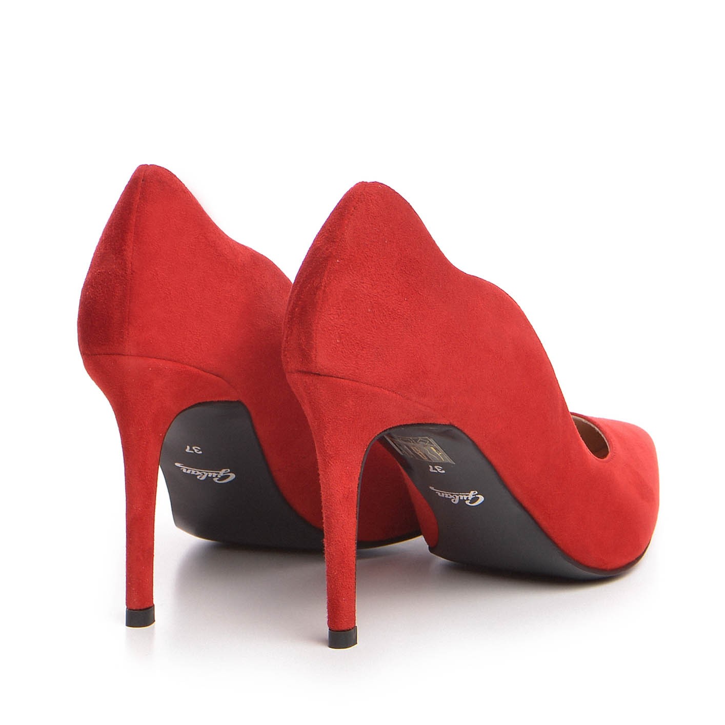 Pantofi dama Guban model 1345 velur rosu