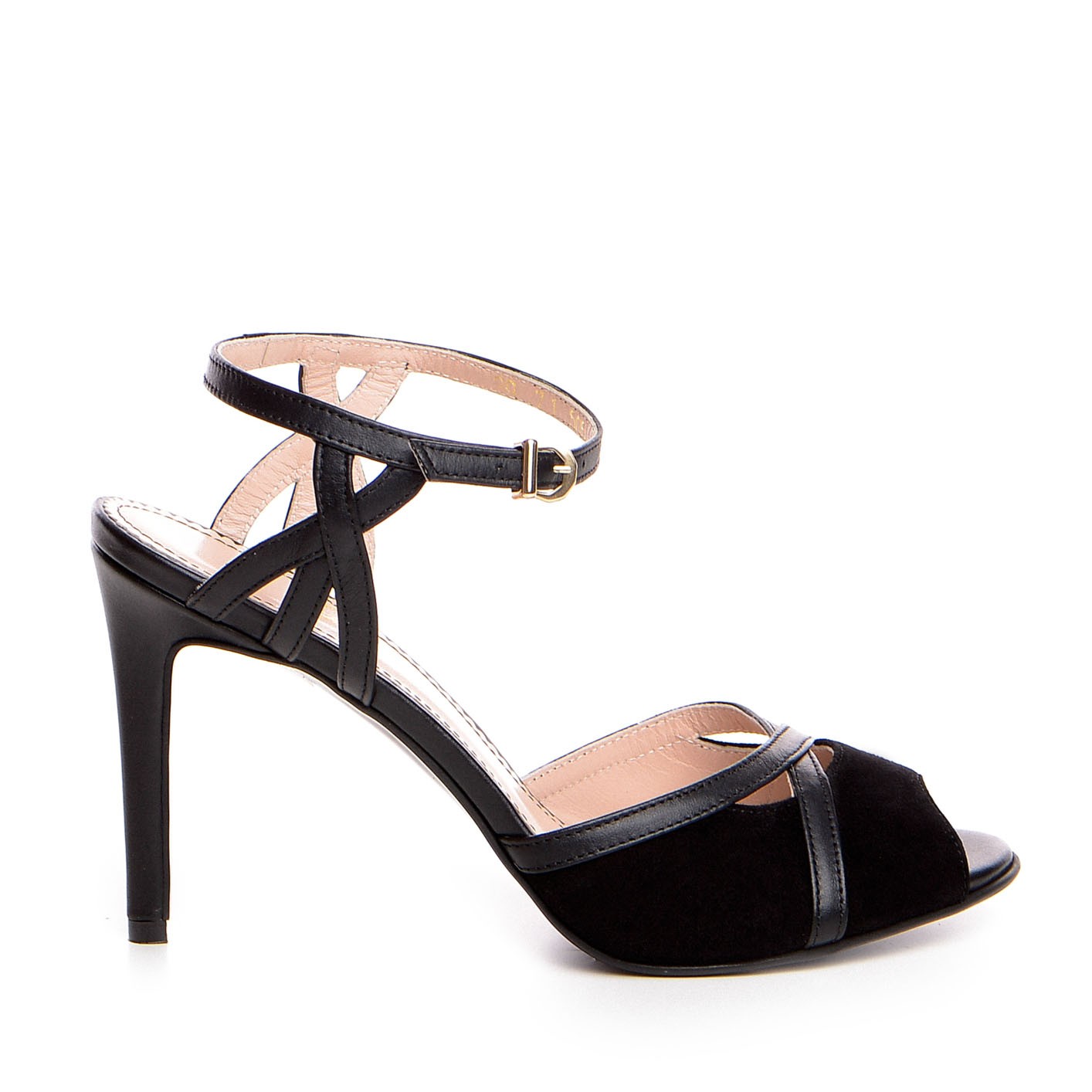 Sandale dama Guban model 1390 nappa negru/velur negru