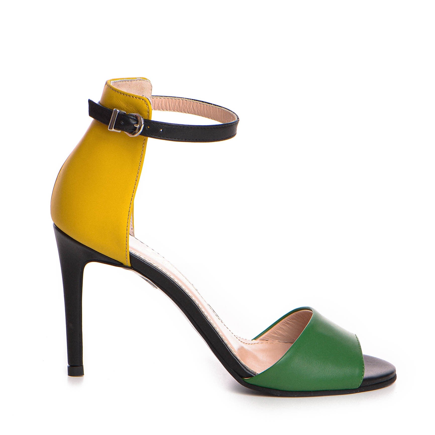 Sandale dama Guban model 1385 nappa galben/verde