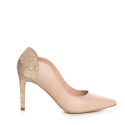 Pantofi dama Guban model1346 nappa nude/nappa leopard