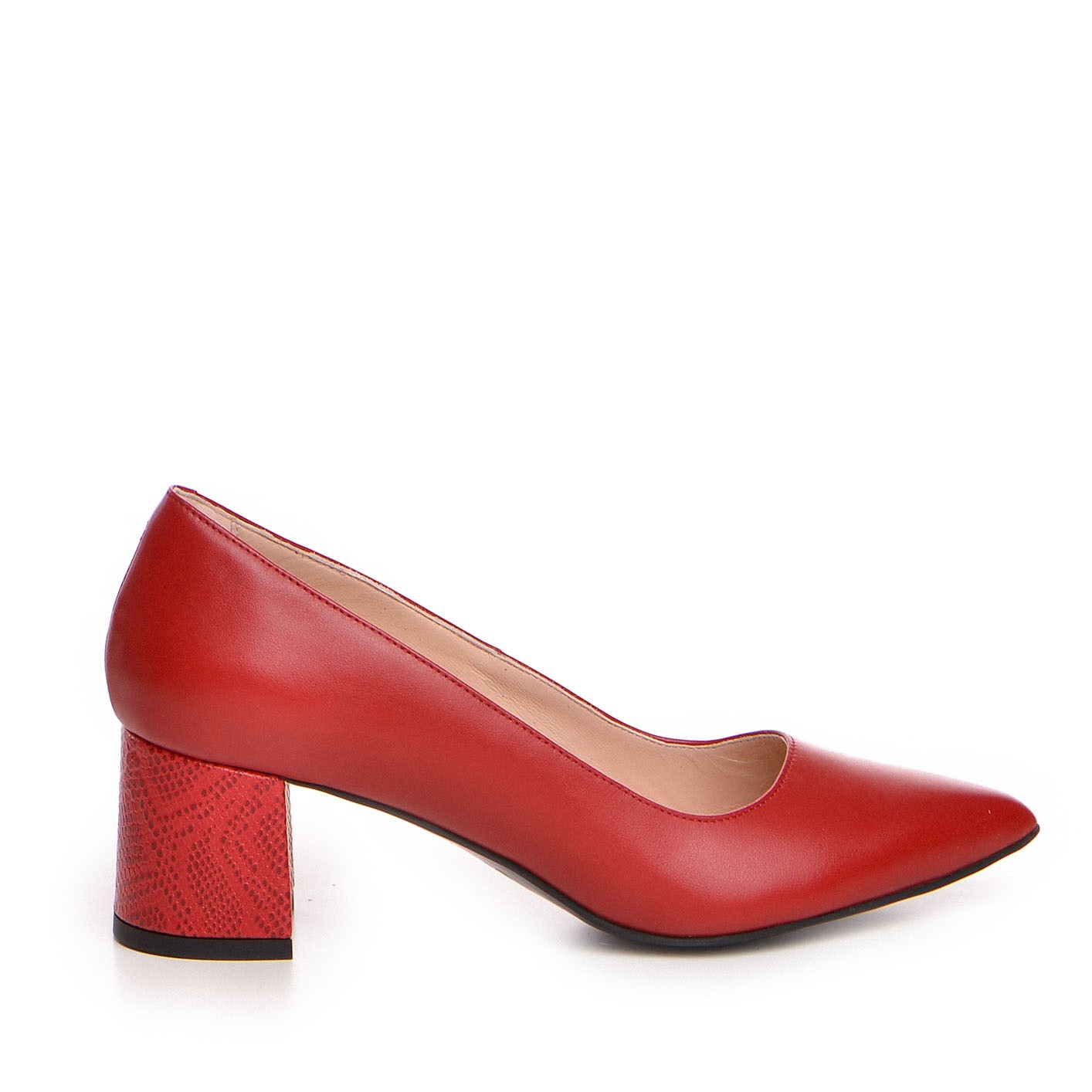 Pantofi dama Guban model 3583 nappa rosu/sarpe rosu