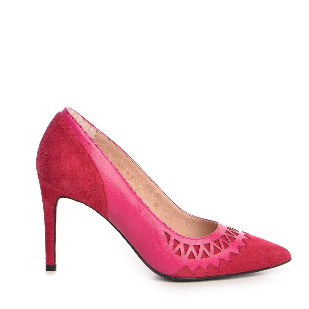 Pantofi dama Guban model 1286 piele velur magenta- nappa magenta