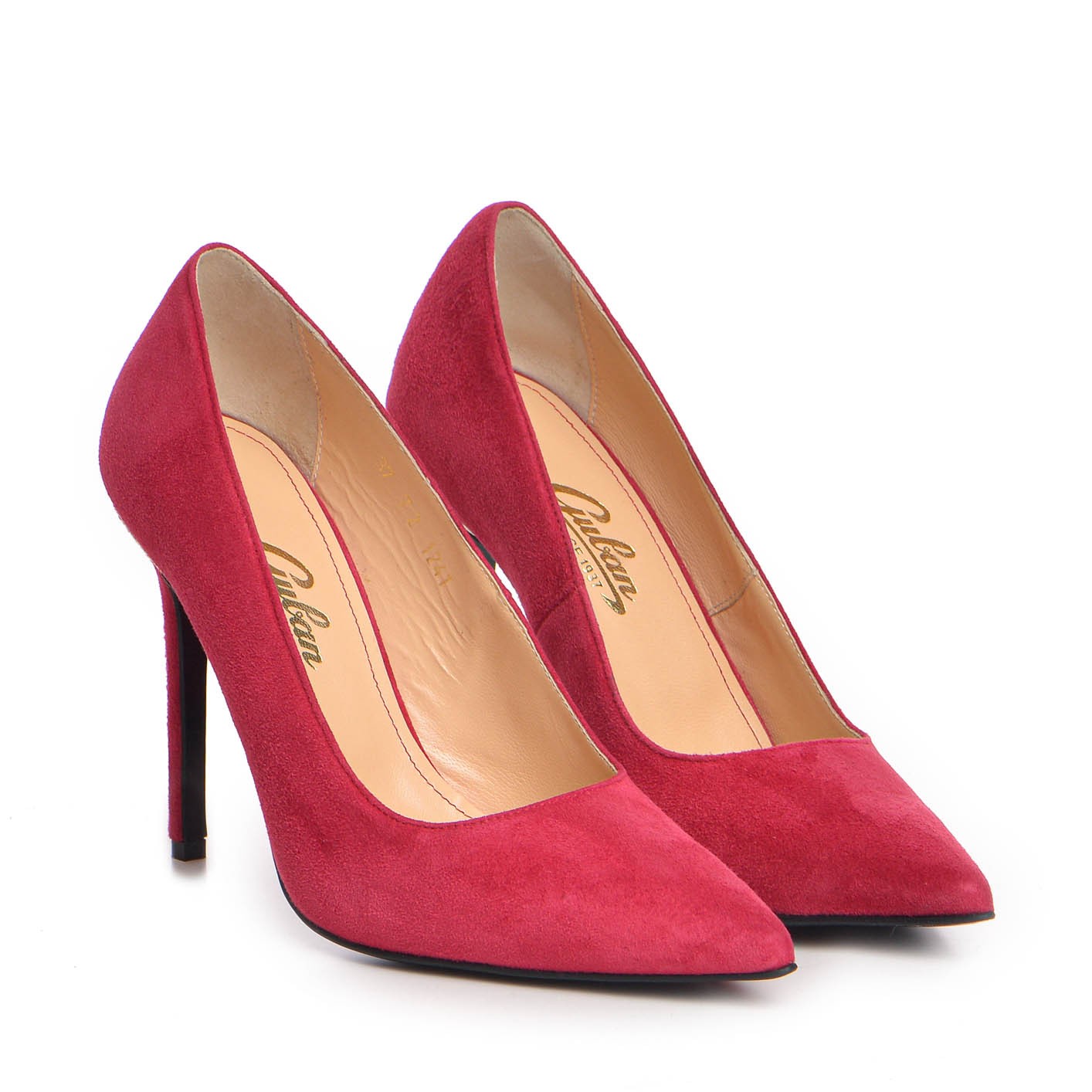 Pantofi dama Guban model 1241 piele velur magenta