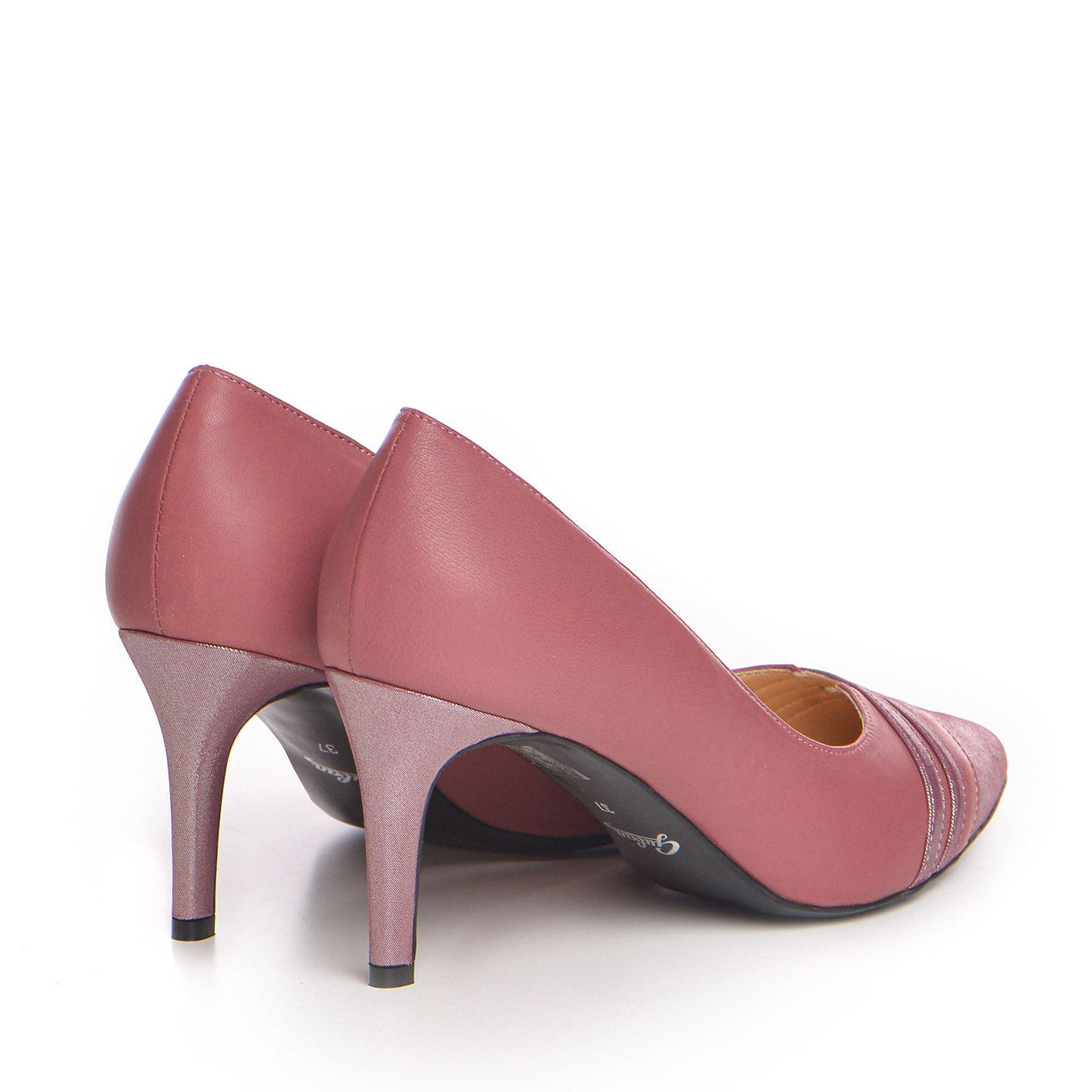 Pantofi dama Guban model 1419 piele velur laminat bordo