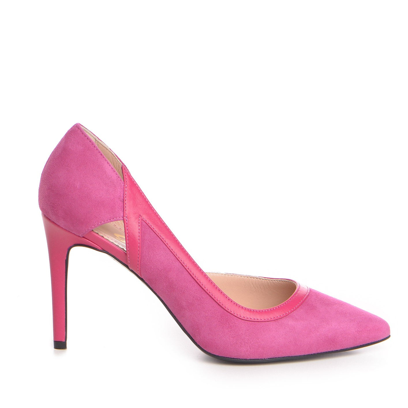 Pantofi dama Guban model 1427 piele velur fuxia/ nappa magenta