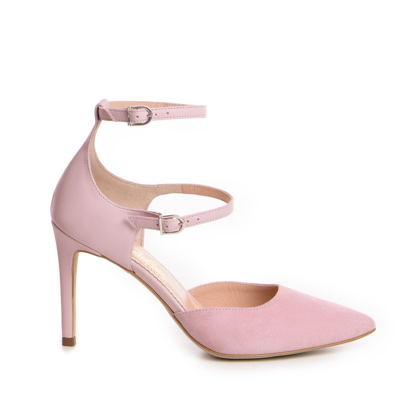 Pantofi dama Guban model 1426 piele nappa roz/ velur roz