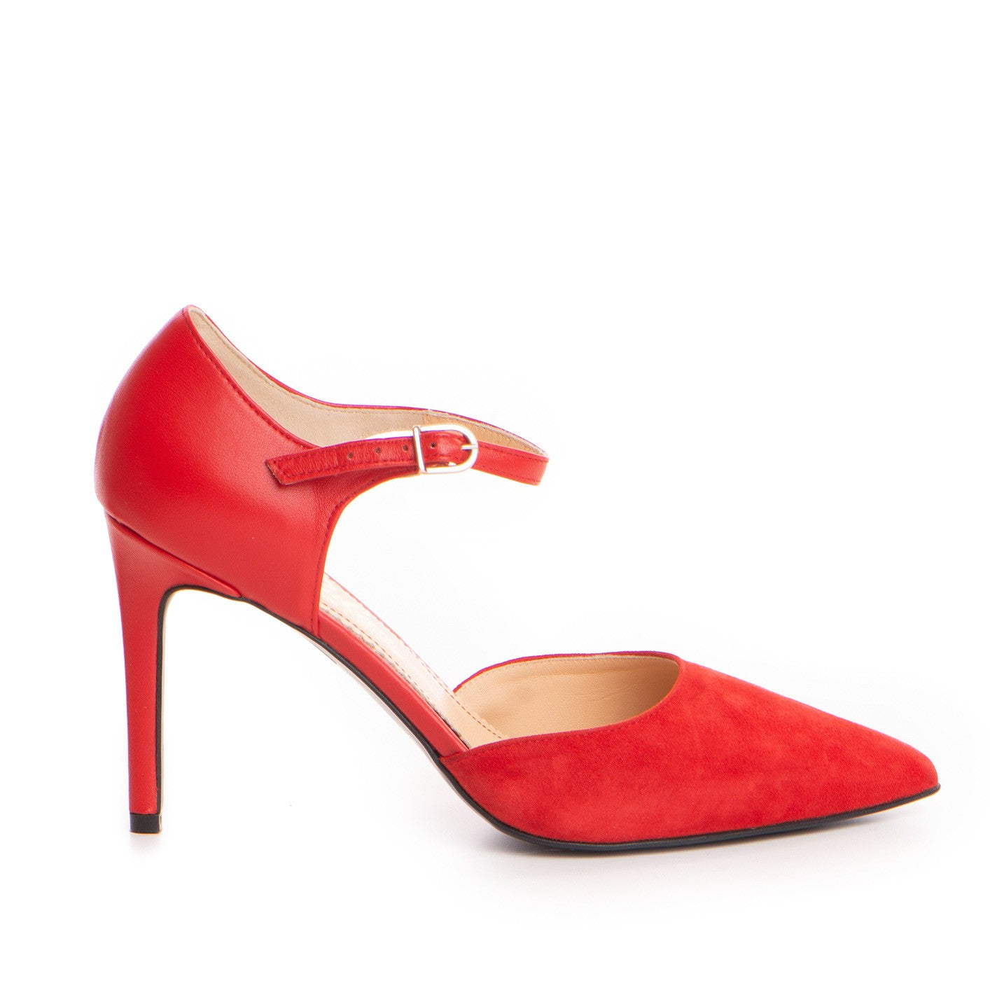 Pantofi dama Guban model 1444 piele velur rosu