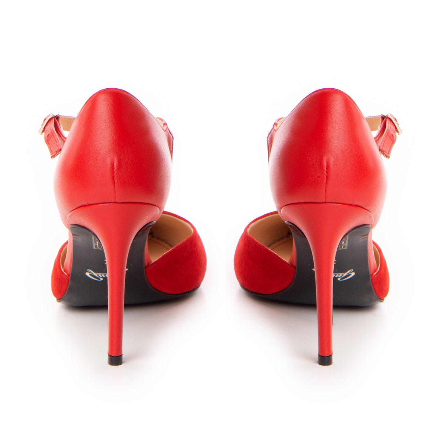 Pantofi dama Guban model 1444 piele velur rosu