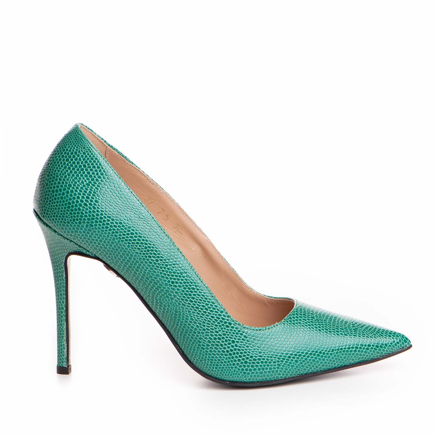 Pantofi dama Guban model 1256 piele naturala lezard verde