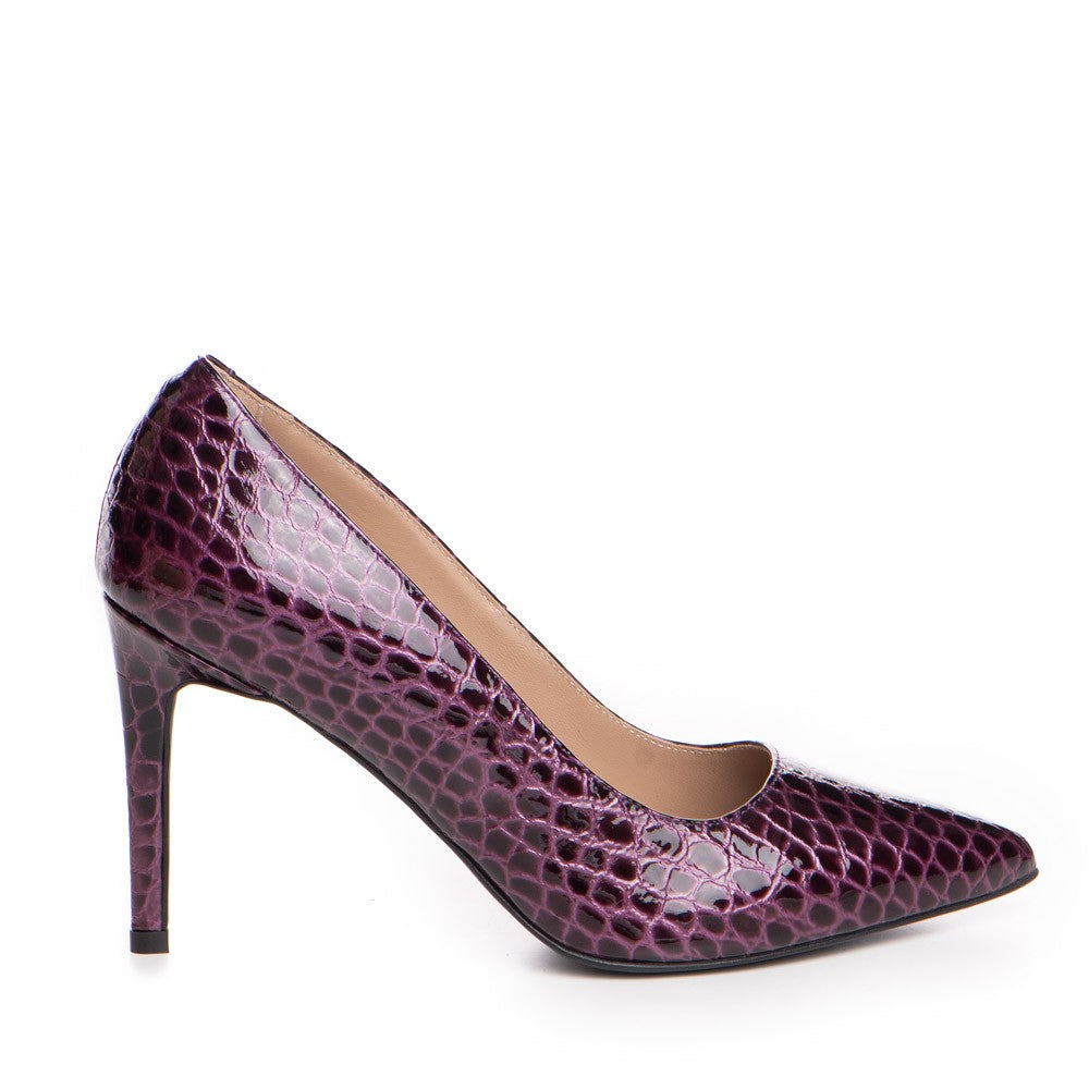 Pantofi dama Guban model 1206 piele nappa croco mov