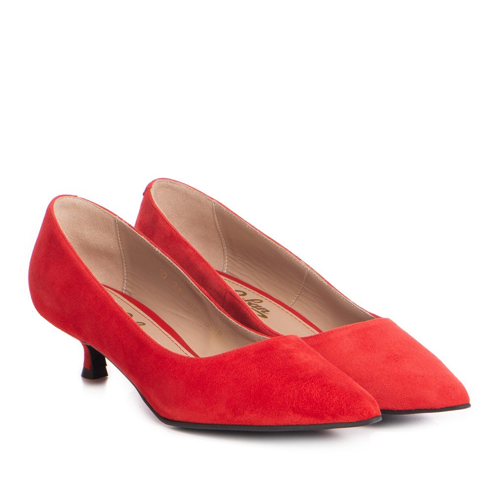 Pantofi dama Guban model 3618 piele velur rosu