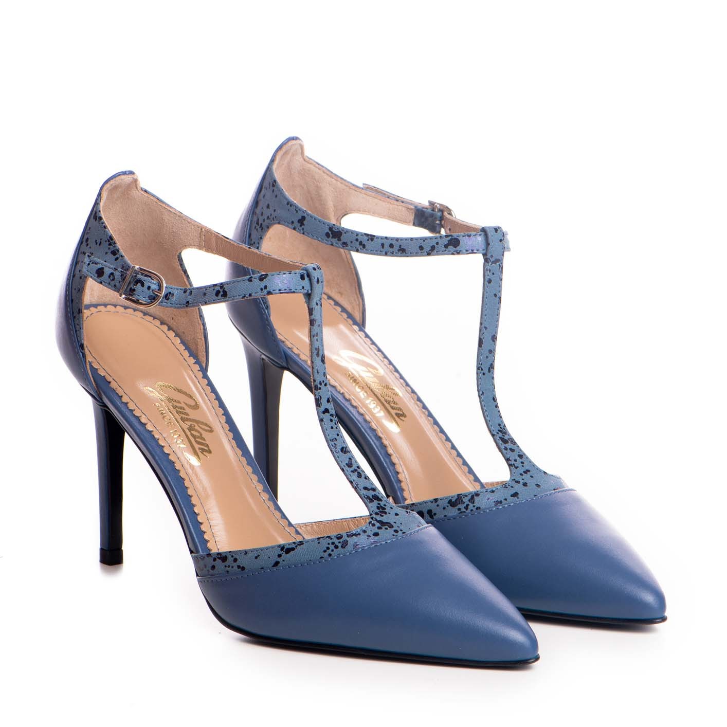 Pantofi dama Guban model 1398 piele nappa albastru