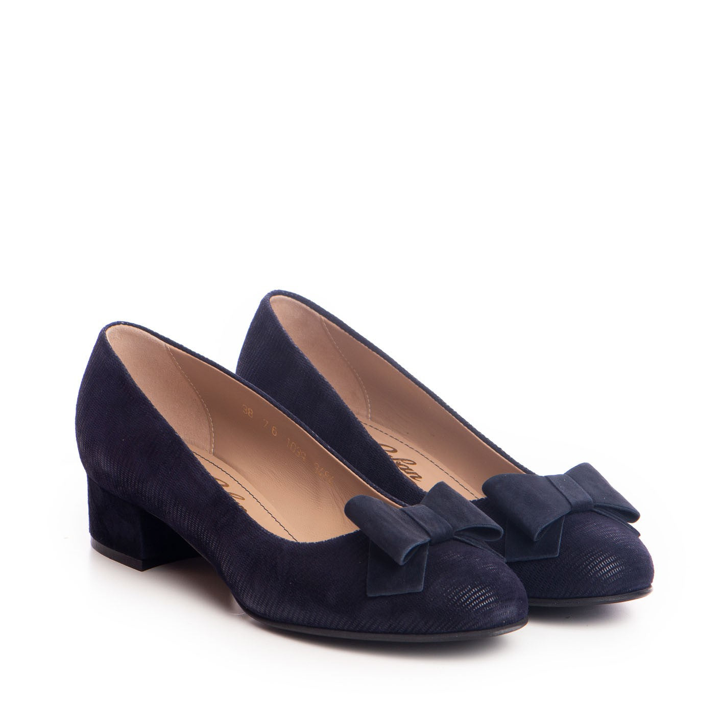 Pantofi dama Guban model 3484 piele fish bleumarin / velur bleumarin
