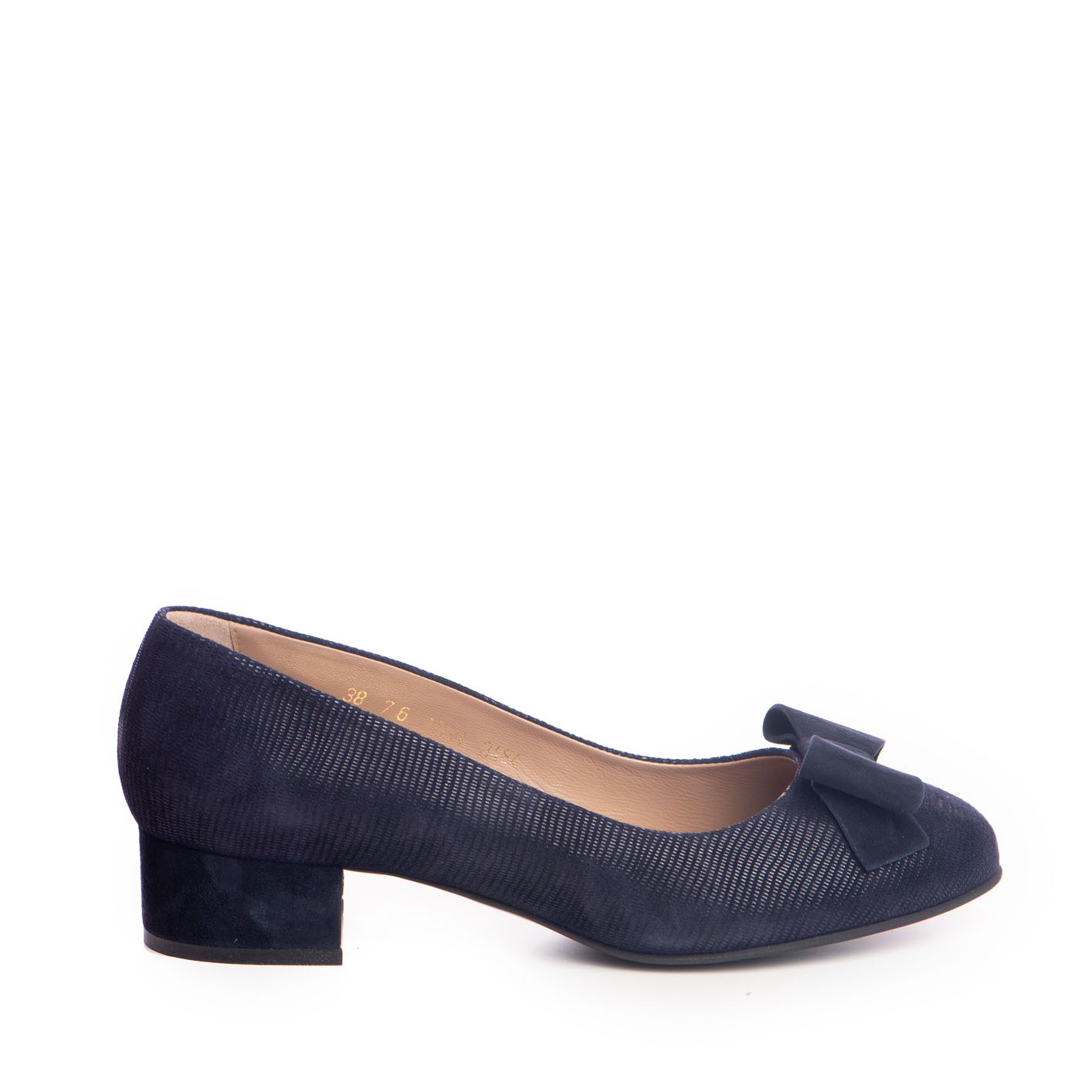 Pantofi dama Guban model 3484 piele fish bleumarin / velur bleumarin