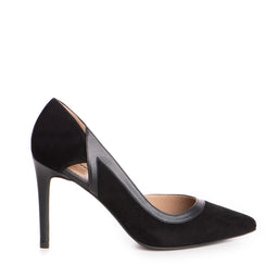 Pantofi dama Guban model 1427 piele velur negru/ nappa negru