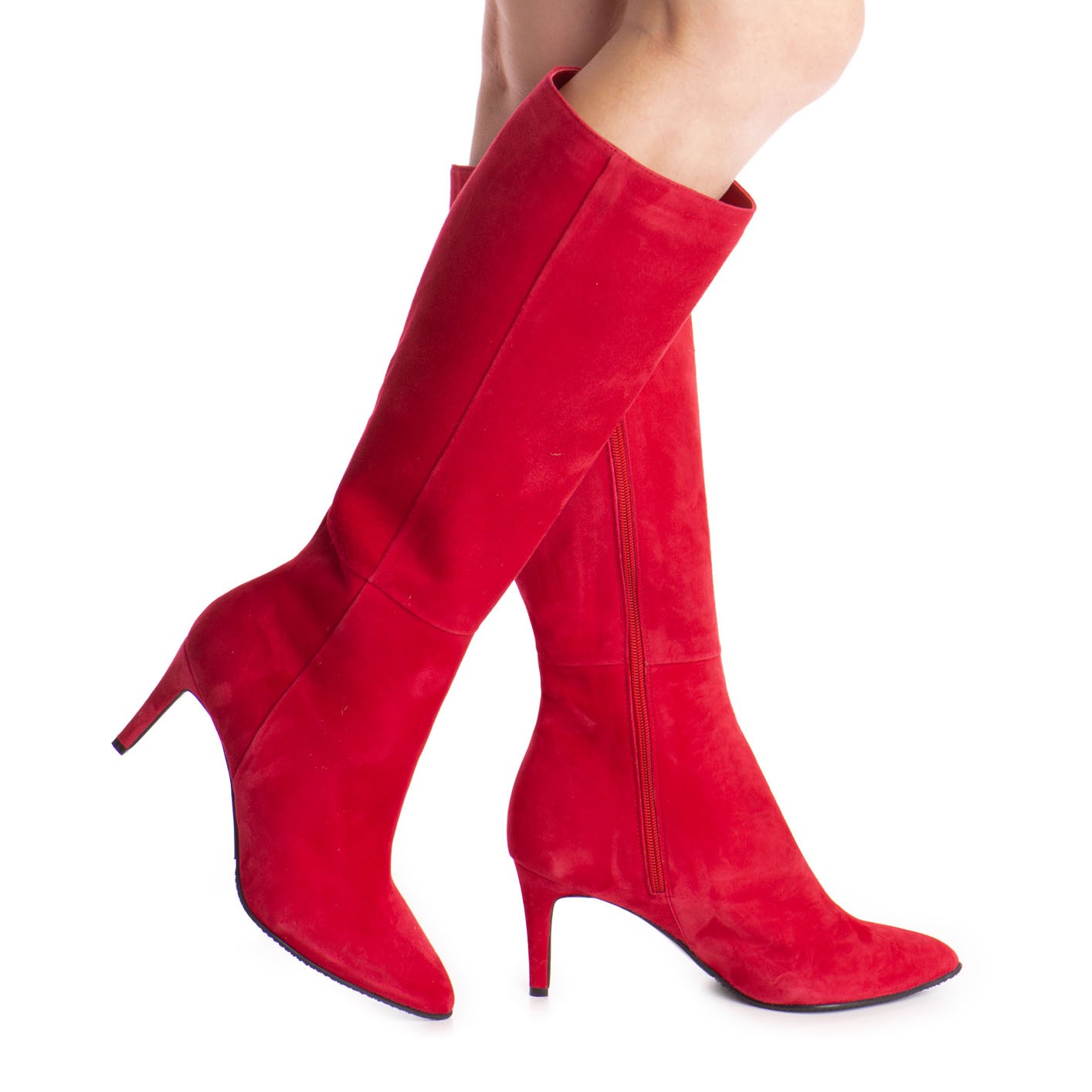 Cizme dama Guban model 3610 velur rosu