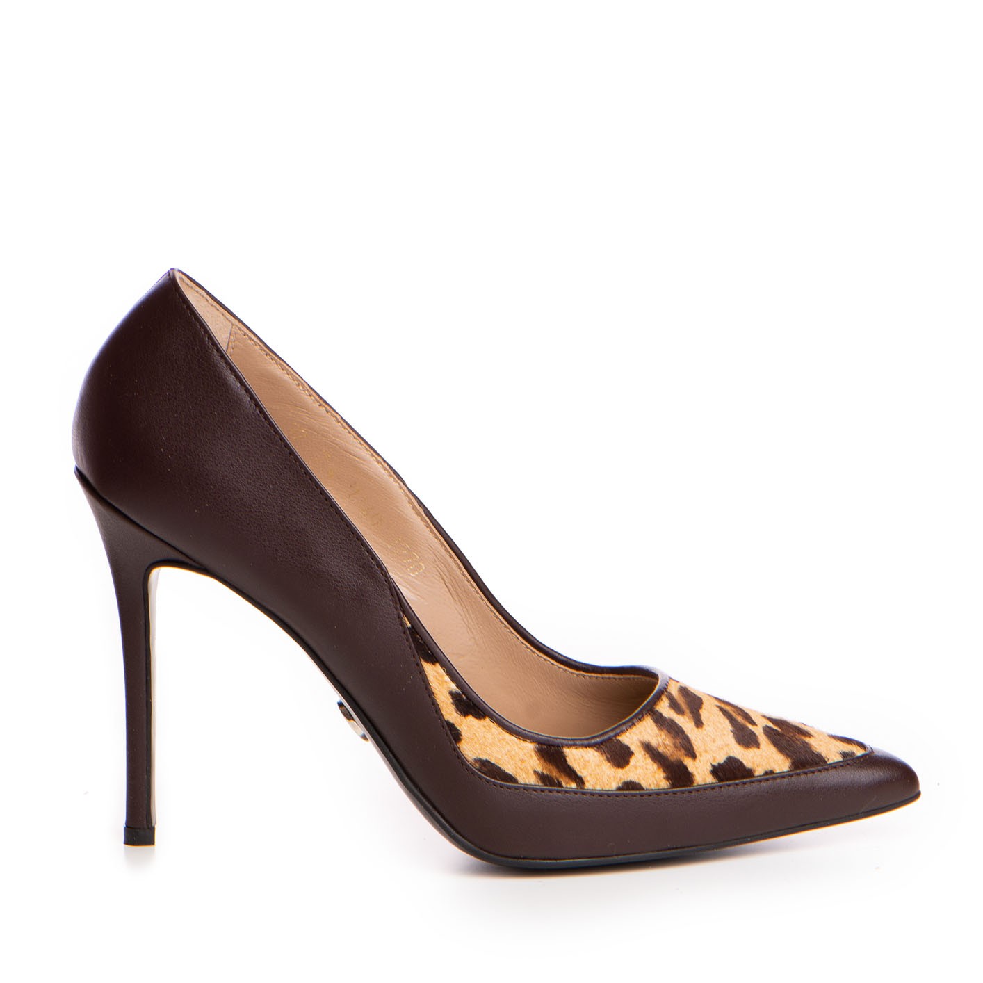 Pantofi dama Guban model 1270 piele ponei animal print- nappa maro