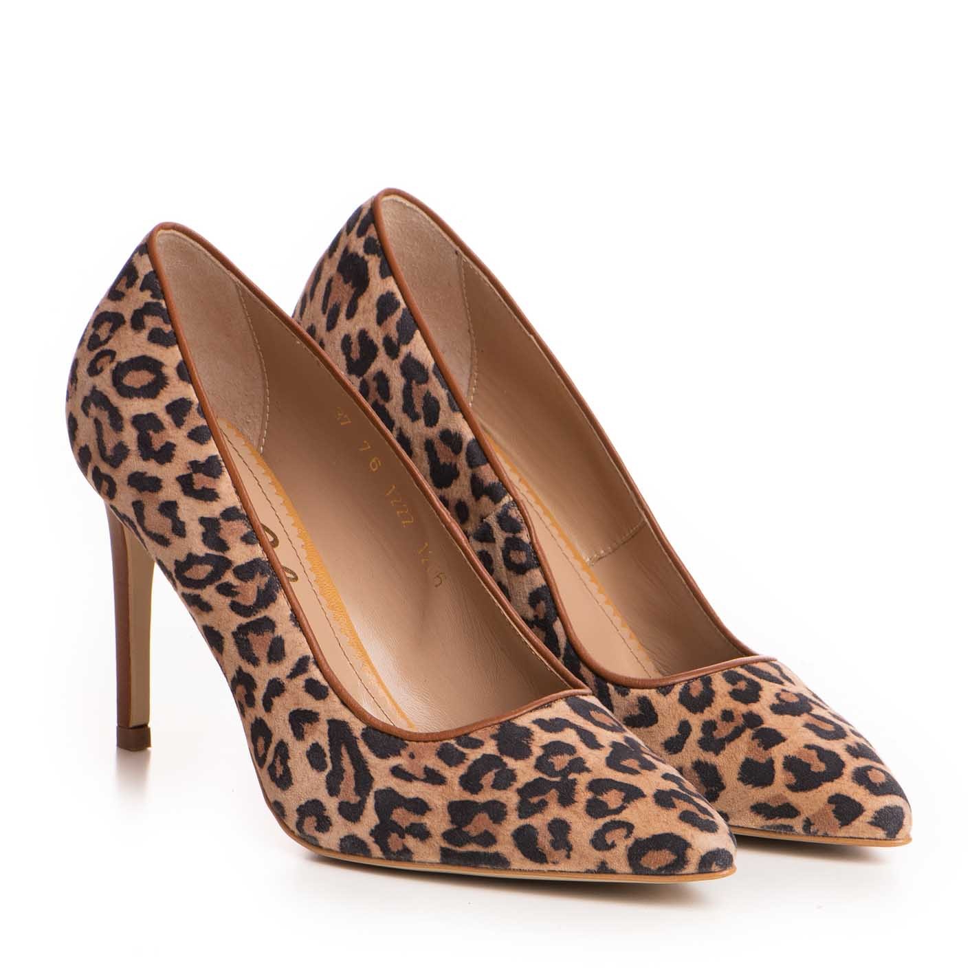 Pantofi dama Guban model 1206 piele velur animal print