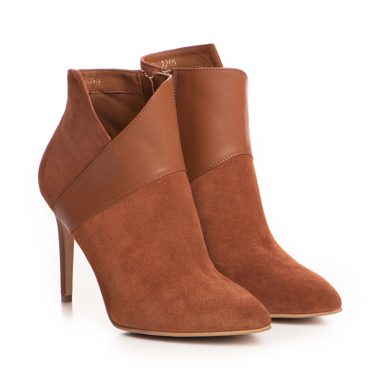 Botine dama Guban model 1265 velur coniac/ nappa coniac