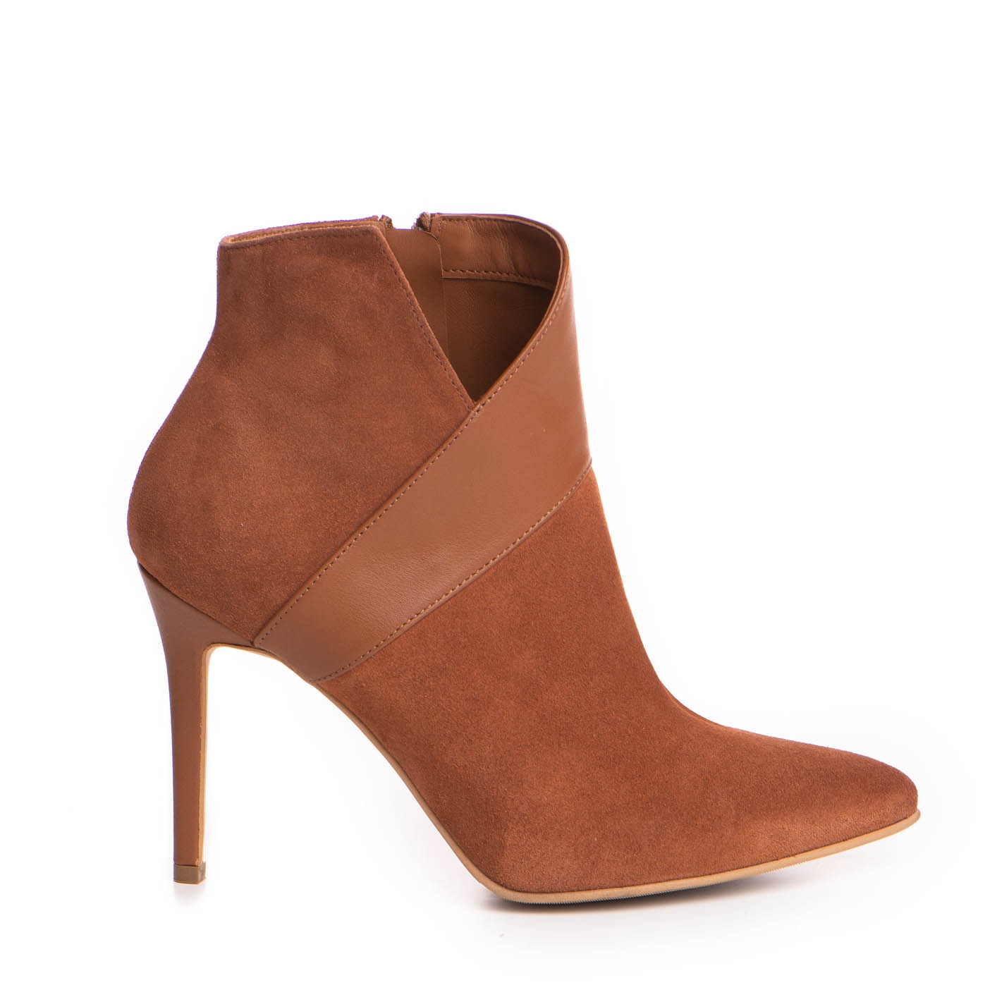 Botine dama Guban model 1265 velur coniac/ nappa coniac