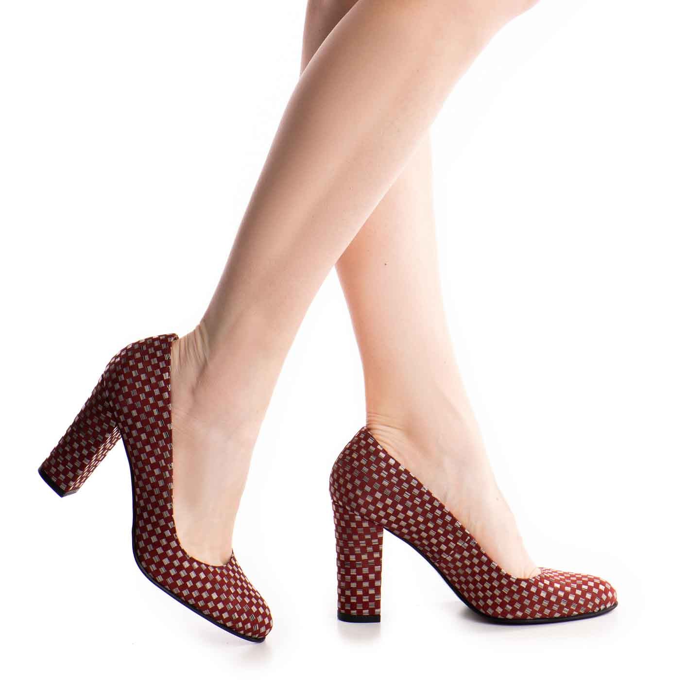 Pantofi dama Guban model 3577 piele nappa sah bordo