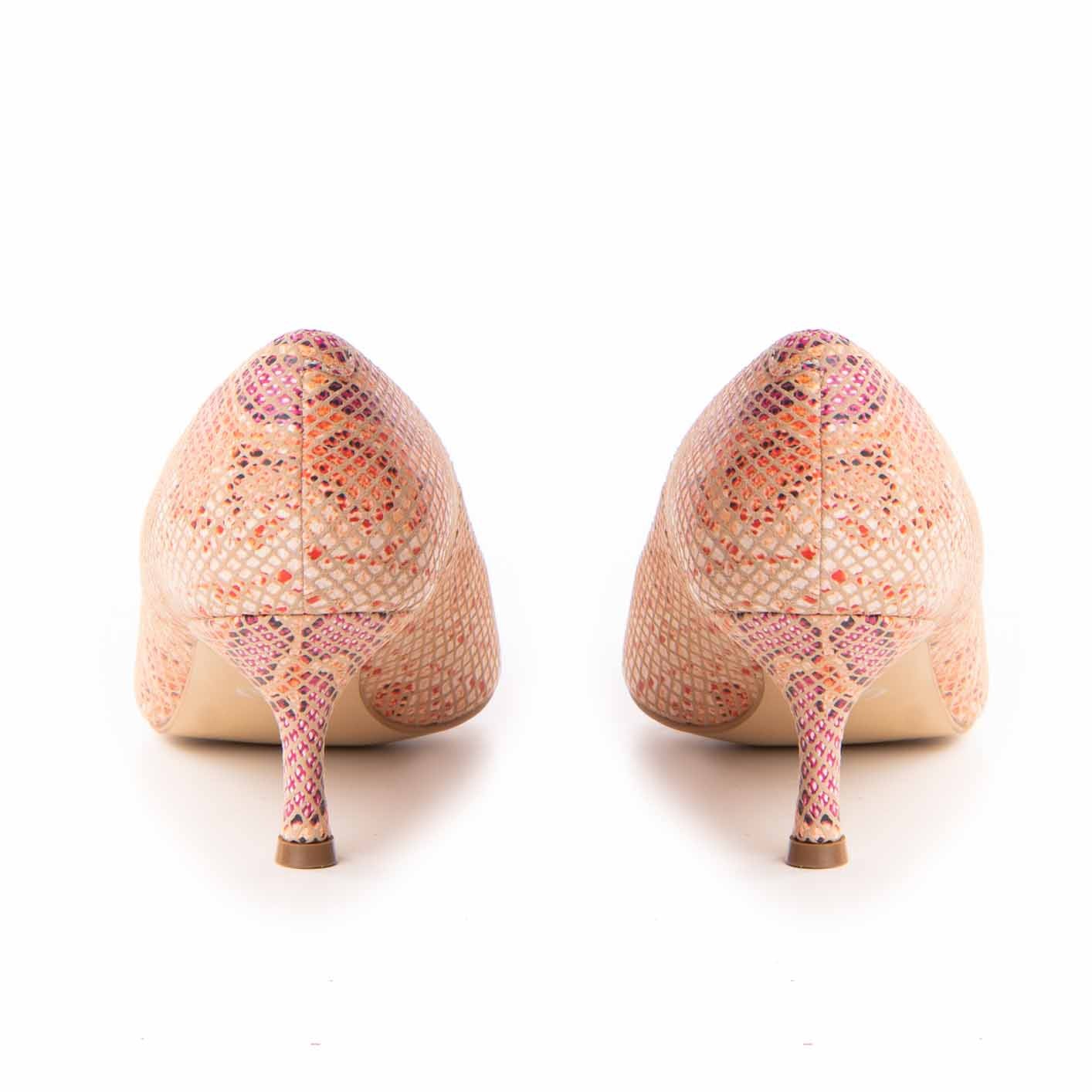 Pantofi dama Guban model 1414 nappa animal print portocaliu