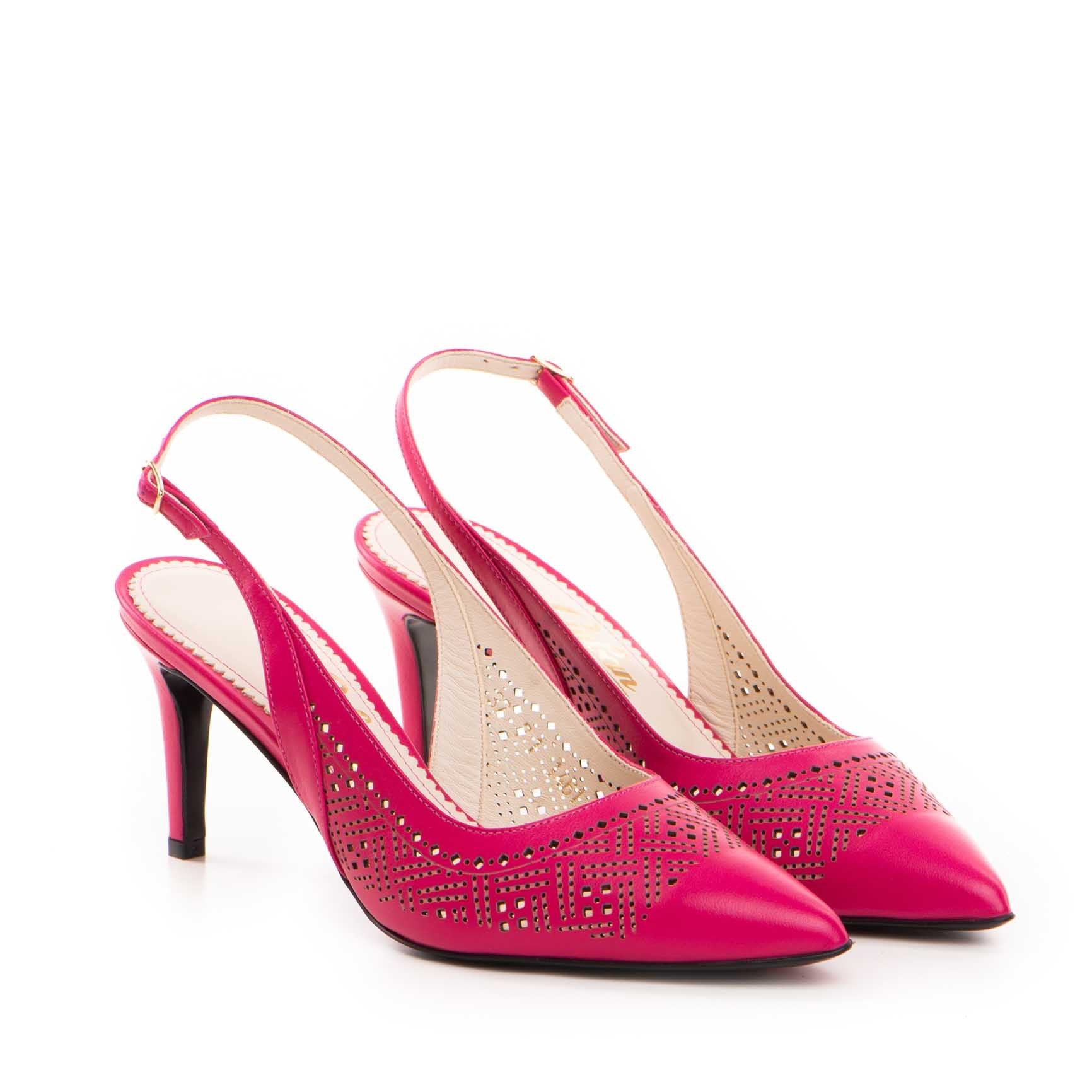 Pantofi dama Guban model 1461 piele nappa magenta
