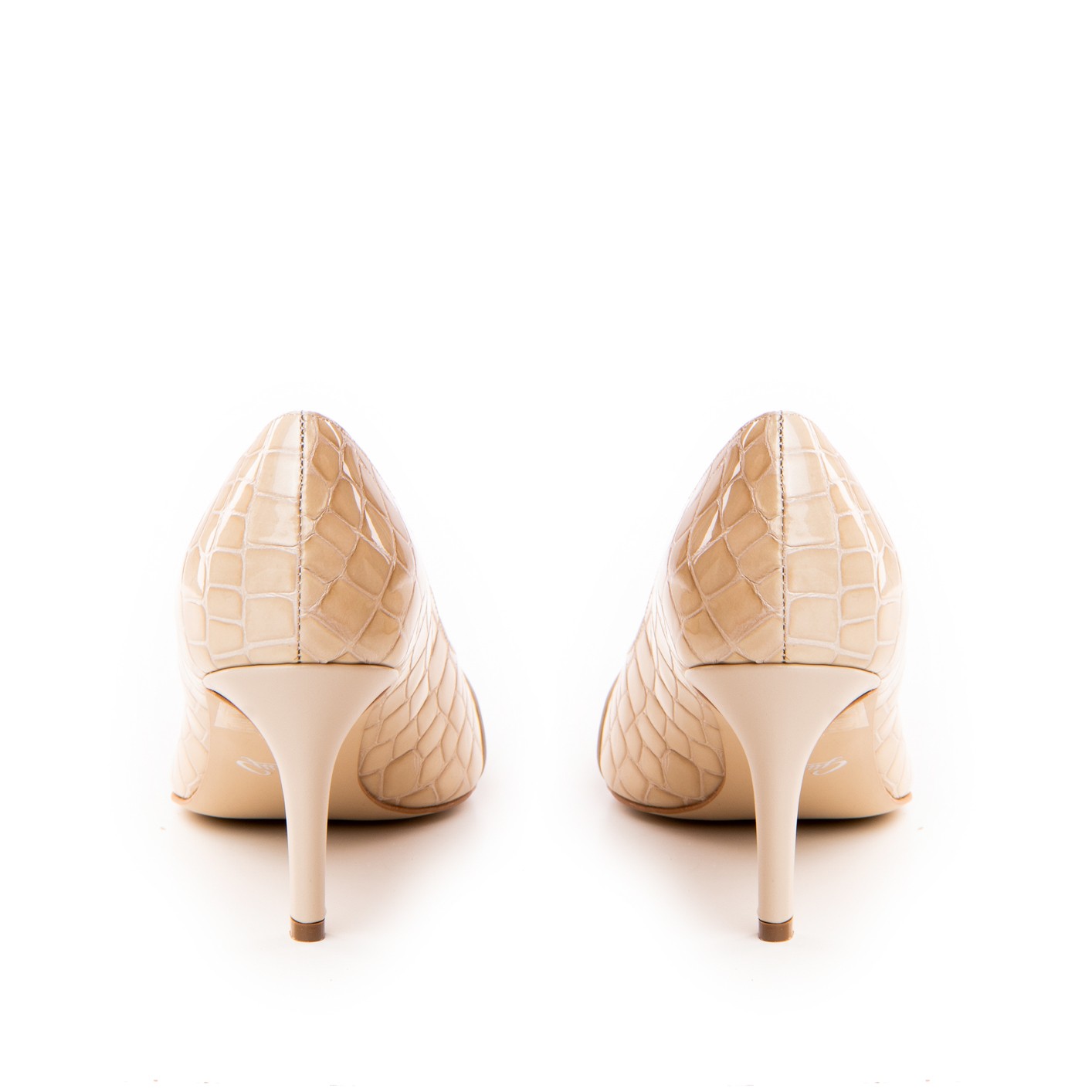 Pantofi dama Guban model 1419 piele croco crem/nappa crem