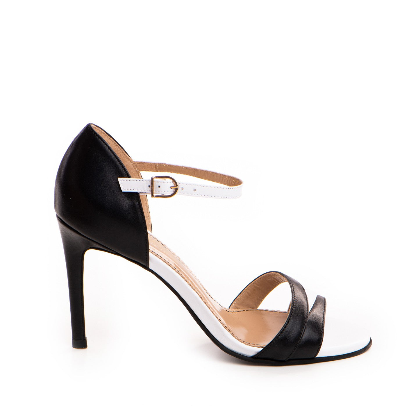 Sandale dama Guban model 1379 piele nappa negru/nappa alb