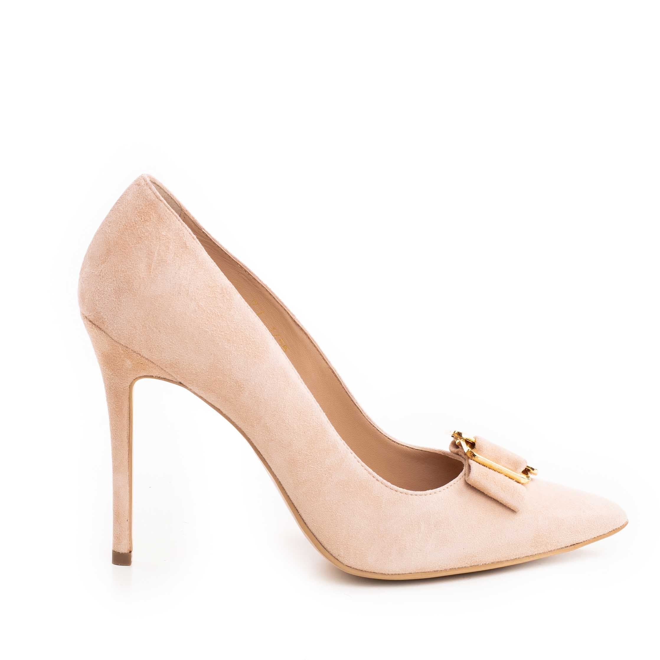 Pantofi dama Guban model 1455 velur piersica