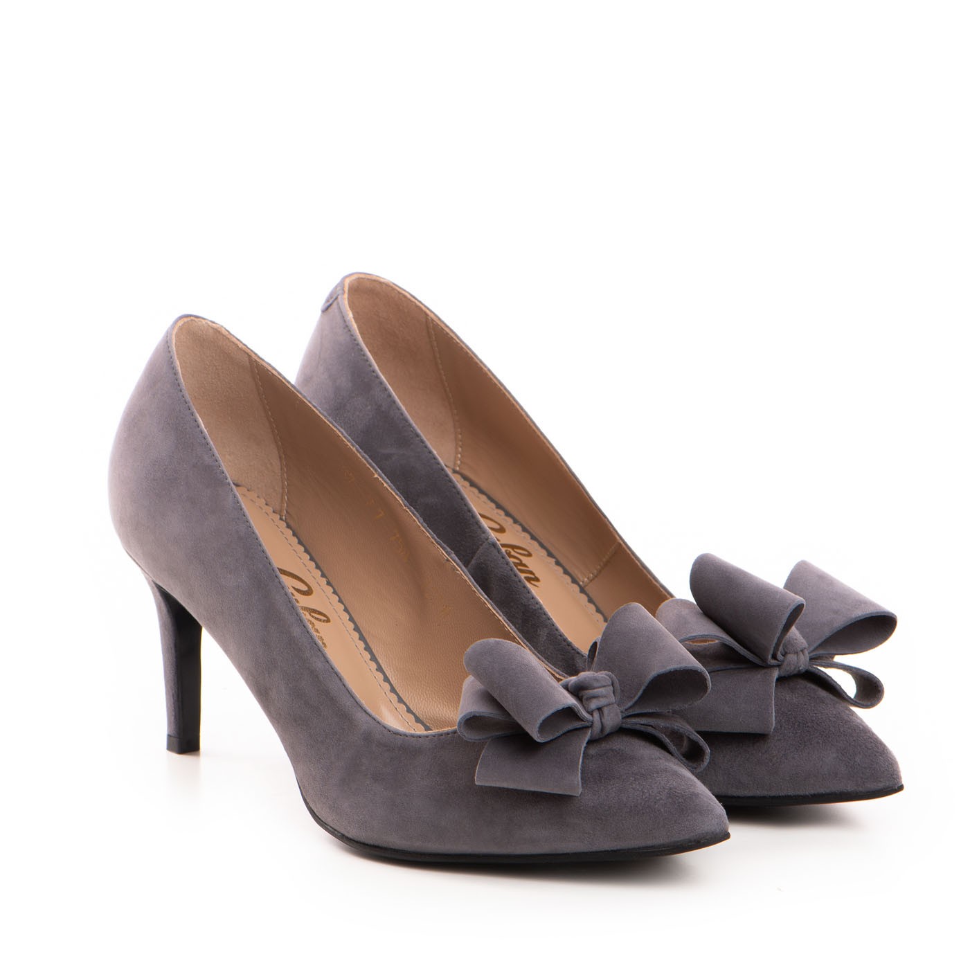 Pantofi dama Guban model 1258 piele velur gri