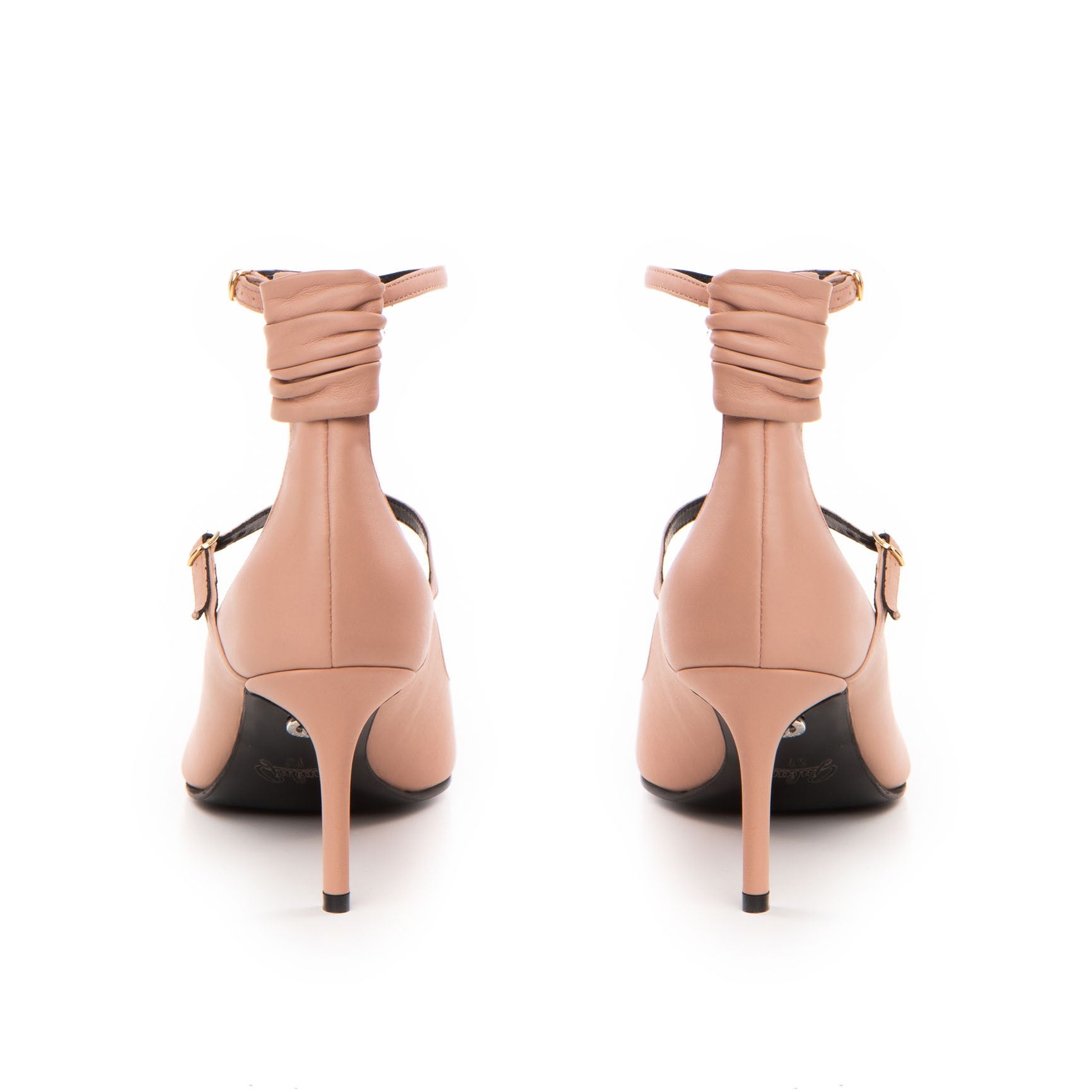 Pantofi dama Guban model 1498 piele nappa nude/velur albastru