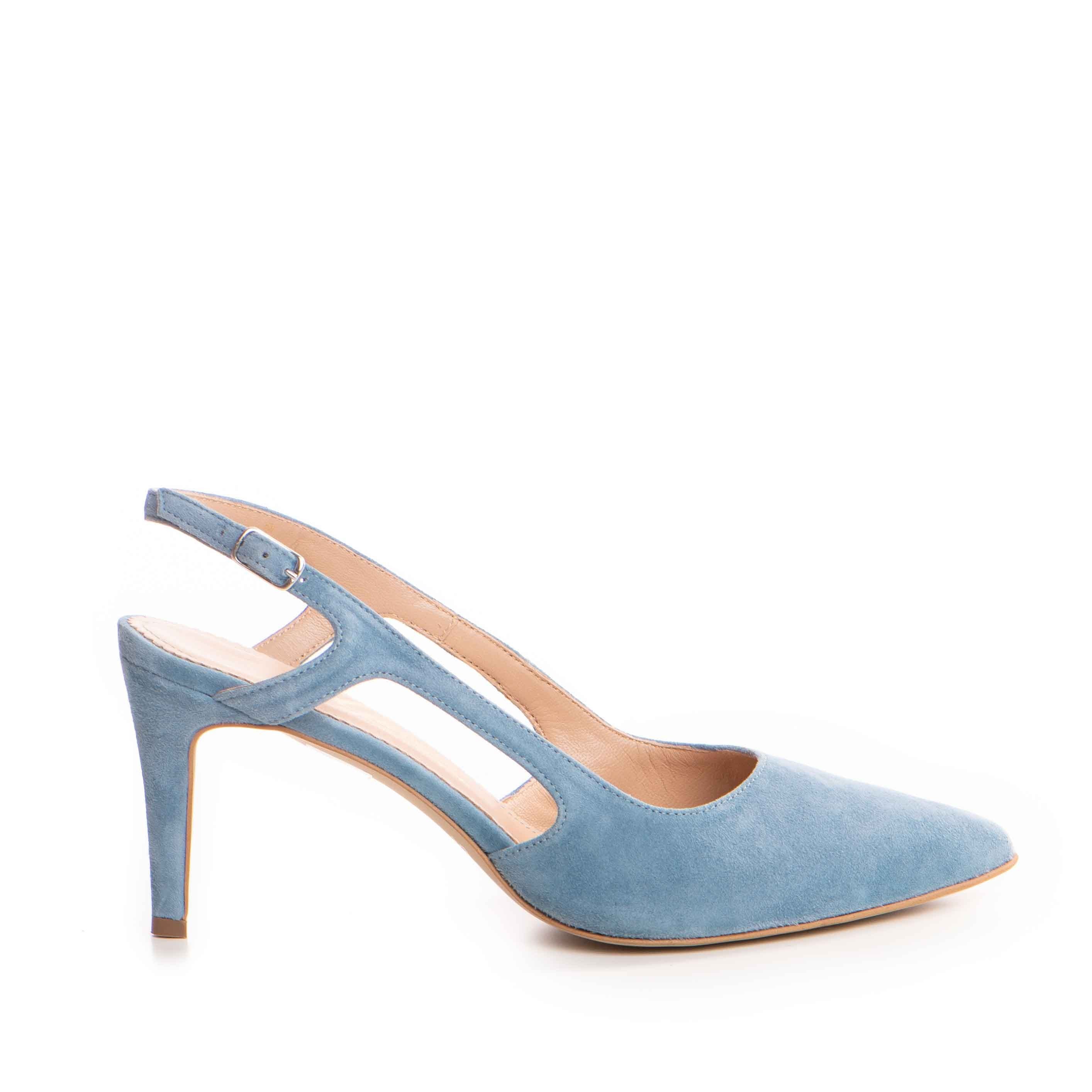 Pantofi dama Guban model 1392 piele velur sky