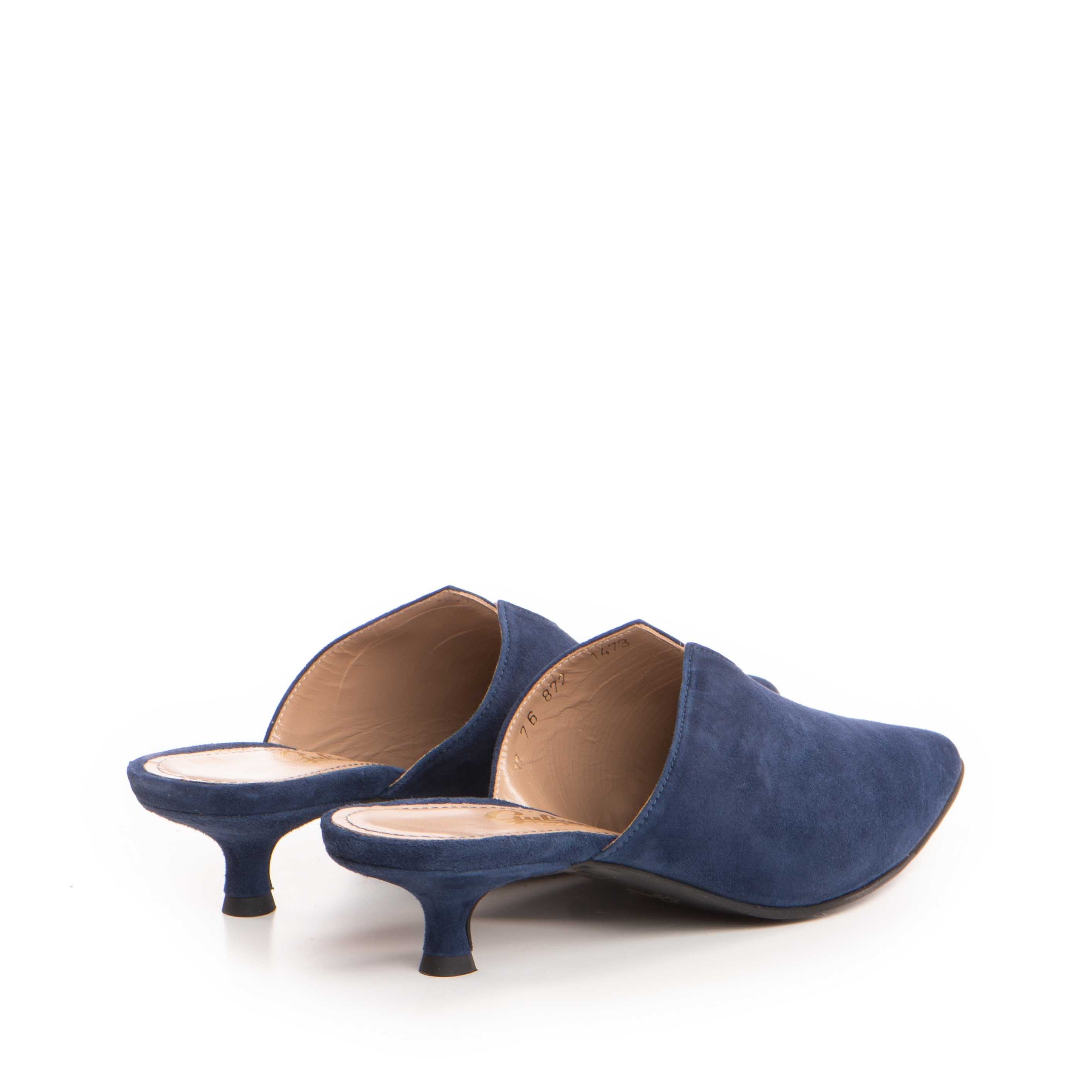 Saboti dama Guban model 1473 piele velur bleumarin