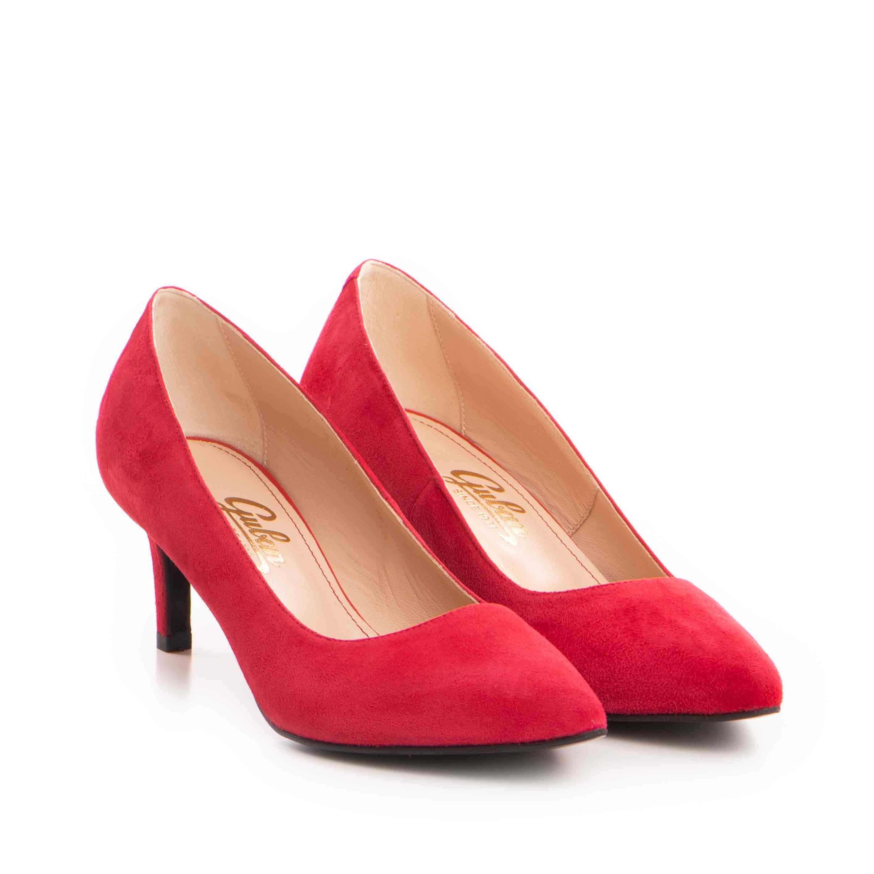 Pantofi dama Guban model 3514 piele velur magenta