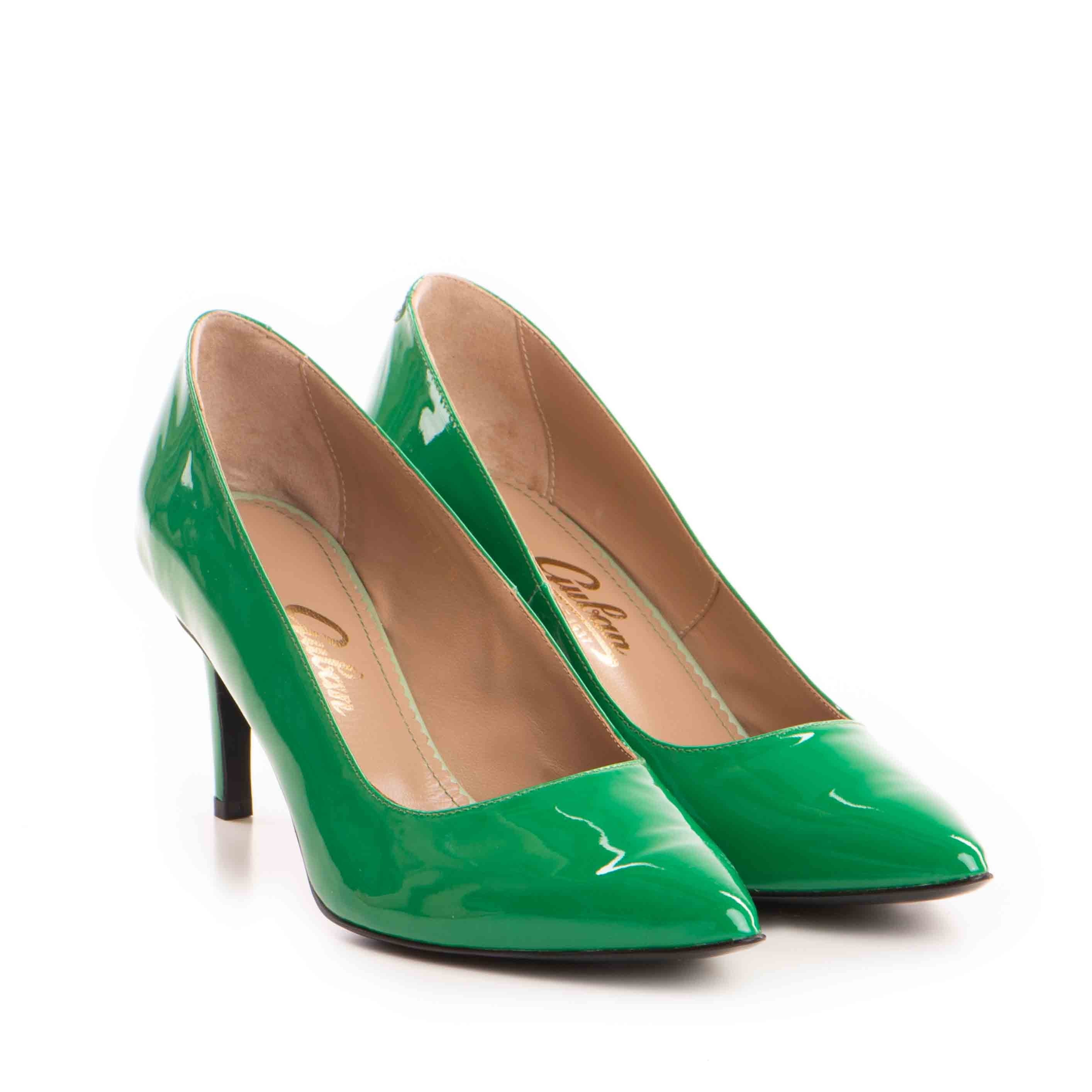 Pantofi dama Guban model 1218 piele lac verde